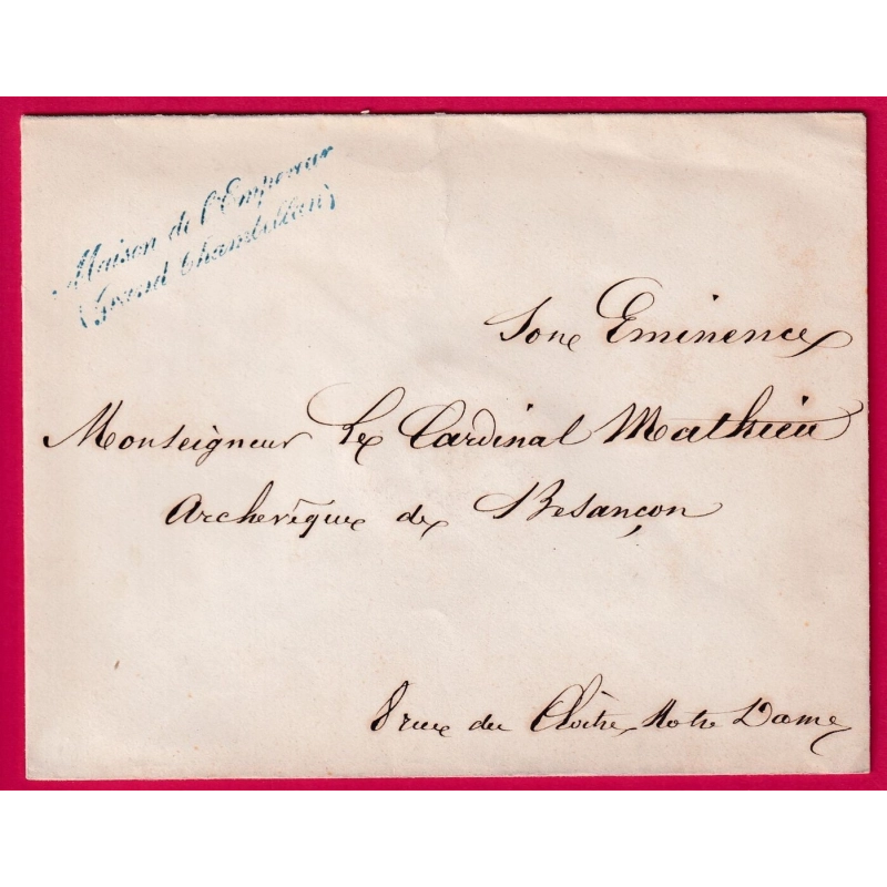 FRANCHISE MAISON DE L'EMPEREUR GRAND CHAMBELLAN POUR BESANCON DOUBS LETTRE COVER