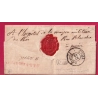 DEBOURSE DEB VERSAILLES EN ROUGE 1823 POUR PARIS INDICE 19 DEPART CLERMONT FERRAND PUY DE DOME LETTRE COVER