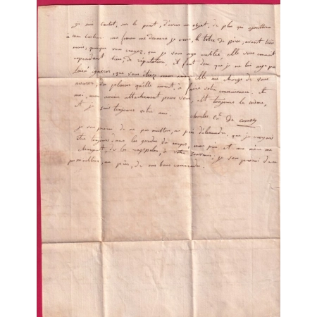 DEBOURSE DEB VERSAILLES EN ROUGE 1823 POUR PARIS INDICE 19 DEPART CLERMONT FERRAND PUY DE DOME LETTRE COVER