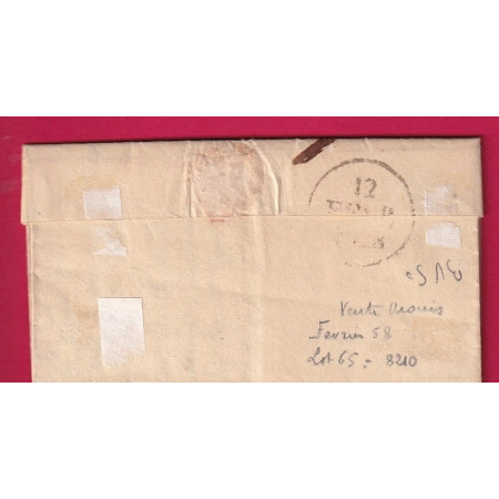 MARQUE ESSAI FEVRIER 1828 VERSAILLES SEINE ET OISE POUR DOLE JURA INDICE 23 LETTRE COVER