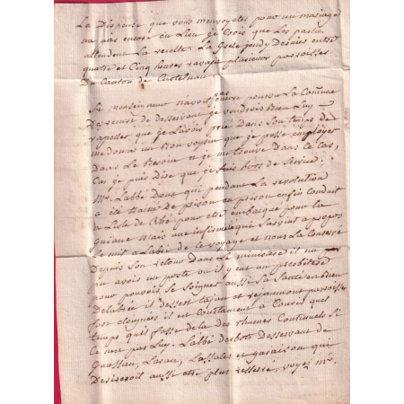 MARQUE P63P CASTELNAU DE MAGNOAC HAUTES PYRENEES 1817 POUR BAYONNE BASSES PYRENEES INDICE 17 38X16.5 LETTRE COVER