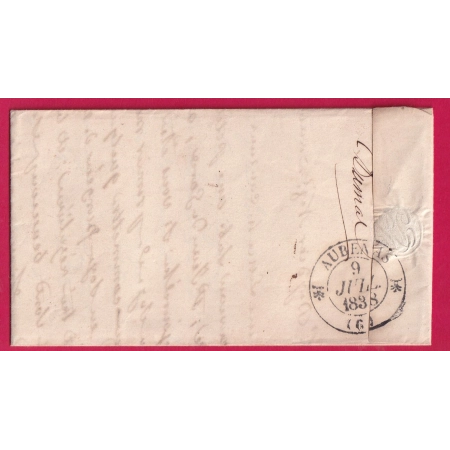 CAD TYPE 13 ST HIPPOLYTE DU FORT GARD BOITE RURALE A LASSALLE + DECIME RURAL POUR AUBENAS ARDECHE 1838 LETTRE COVER