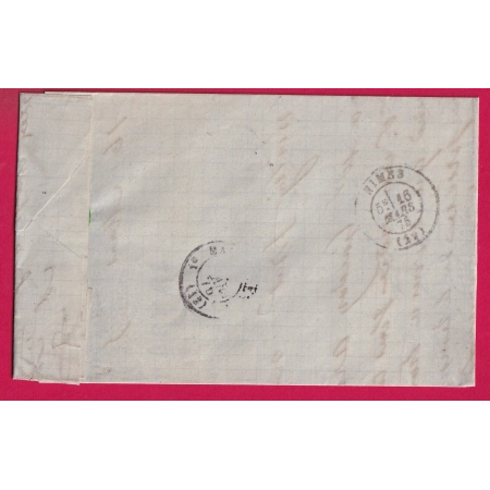 N°60 BELLE VARIETE BOULE DEVANT LE MENTON CONVOYEUR STATION ALAIS GARD POUR MARSEILLE LETTRE COVER