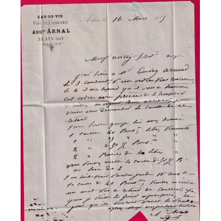 N°60 BELLE VARIETE BOULE DEVANT LE MENTON CONVOYEUR STATION ALAIS GARD POUR MARSEILLE LETTRE COVER