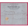 N°58 ANNULATION PLUME BLANCKAERT SUR FACTURE BIJOUTIER HORLOGER PARIS 1873 SIGNE CALVES LETTRE COVER