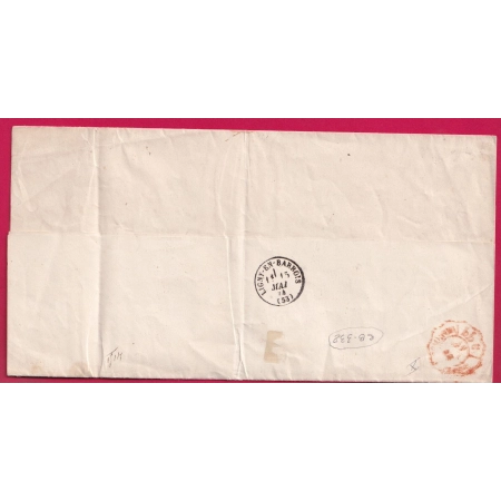 N°56 CAD ROUGE DES IMPRIMES PP PARIS 1874 POUR LIGNY EN BARROIS MEUSE LETTRE COVER