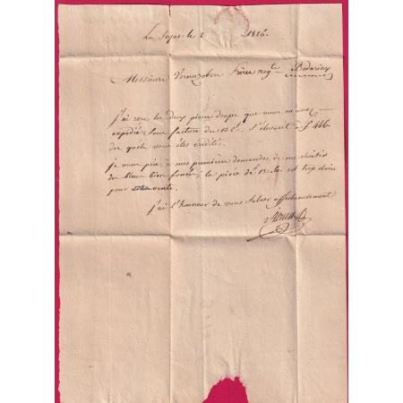 DOUBLE CURSIVE 78 LA SEINE TOULON SUR MER VAR 1826 INDICE 17 POUR BEDARIEUX HERAULT 1826 LETTRE COVER