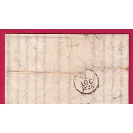 DOUBLE CURSIVE 63 CAUTERETS ARGELLEZ HAUTES PYRENEES POUR BORDEAUX 1828 INDICE 20 LETTRE COVER