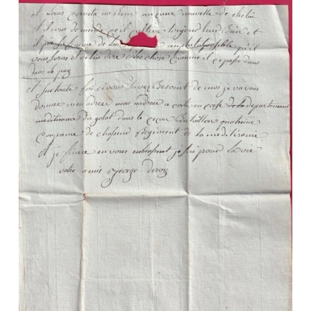 MARQUE 19 CORTE CORSE 1810 TEXTE MILITAIRE ARMEE DE LA MEDITERRANEE POUR ETERCY ANNECY DPT DU MONT BLANC HAUTE SAVOIE