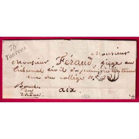 CURSIVE 78 TOURVES VAR POUR AIX EN PROVENCE INDICE 11 LETTRE COVER