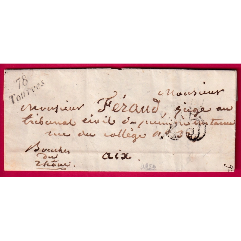 CURSIVE 78 TOURVES VAR POUR AIX EN PROVENCE INDICE 11 LETTRE COVER