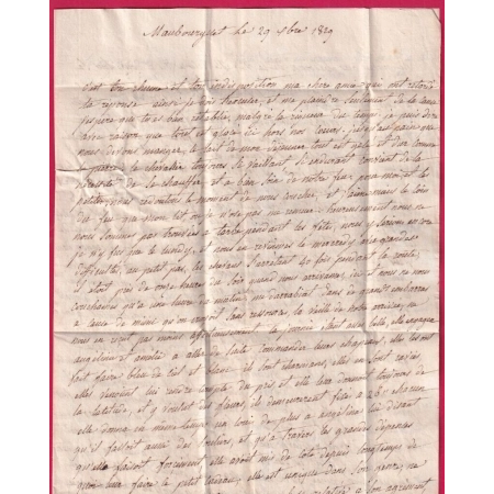 DOUBLE CURSIVE 63 MAUBOURGUET VIC EN BIGORRE HAUTES PYRENNES 1830 POUR MURET HAUTE GARONNE INDICE 18 LETTRE COVER