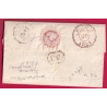MARQUE 72 VERSAILLES SEINE ET OISE 49X11 1821 INDICE 15 POUR PARIS TAXE MODIFIEE LETTRE REUTILISEE PARIS COVER
