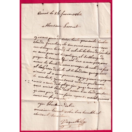 CAD TYPE 13 VENCE VAR BOITE RURALE L GARROS DECIME RURALE POUR GRASSE ALPES MARITIMES 1842 LETTRE COVER