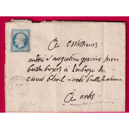 N°14 BLEU LAITEUX PC 909 BARRE DE POSITION COLMAR LES ALPES HAUTES ALPES POUR ARLES INDICE 12 LETTRE COVER