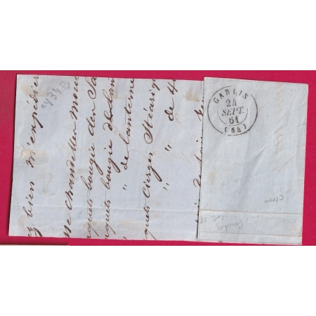 N°14 PC 923 CONCHEZ DE BEARN BASSES PYRENEES + BOITE RURALE K POUR PAU DEVANT DE LETTRE COVER