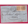 N°28 PAIRE GC 4077 VALENCE SUR RHONE DROME POUR NIMES GARD 1869 LETTRE COVER