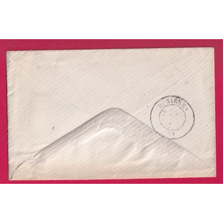 N°58 CAD TYPE 17 MONTFAUCON DU VELAY HAUTE LOIRE 1875 POUR DUNIERES LETTRE COVER