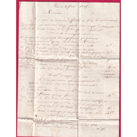 MARQUE P DE PARIS MANUSCRIT CURIOSITE 1825 POUR LILLE NORD LETTRE COVER