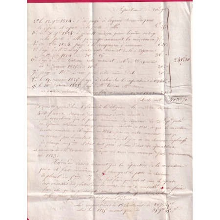 MARQUE P DE PARIS MANUSCRIT CURIOSITE 1825 POUR LILLE NORD LETTRE COVER