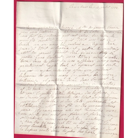 MARQUE RARE CAS DE REEXPEDITION 18EME DU MANS SARTHE 1772  + P COURONNE DE PARIS REEXP A COMPIEGNE OISE LETTRE COVER