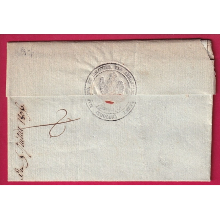 FRANCHISE PREFET MARITIME 6EME ARROND TOULON VAR 1806 POUR DRAGUIGNAN AU DOS MARINE ET COLONIES LETTRE COVER