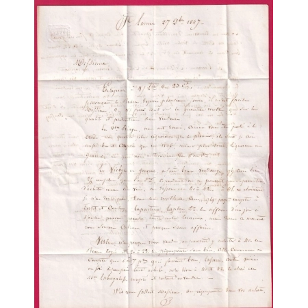 CURSIVE 63 MADIRAN + T15 MAUBOURGUET HAUTES PYRENEES POUR MUGRON LANDES 1847 INDICE 16 LETTRE COVER