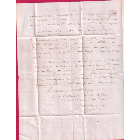 CURSIVE 63 MADIRAN + T15 MAUBOURGUET HAUTES PYRENEES POUR MUGRON LANDES 1847 INDICE 16 LETTRE COVER
