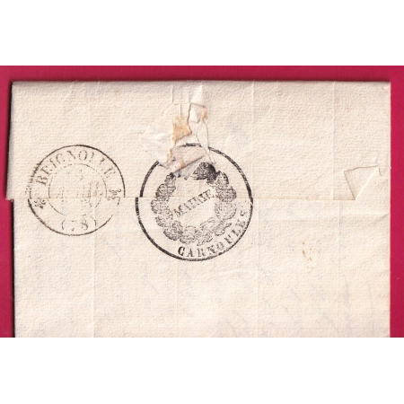 CURSIVE EN ROUGE 78 PIGNANS RARE NON SIGNALE POTHION DECIME RURALE DE CARNOULES TYPE 11 LE LUC POUR BESSE LETTRE COVER