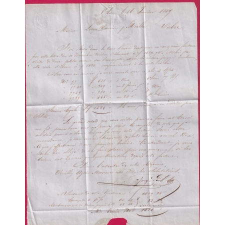 CAD TYPE 14 DU 17 JANVIER 1849 OLORON BASSES PYRENEES POUR VABRE TARN LETTRE COVER