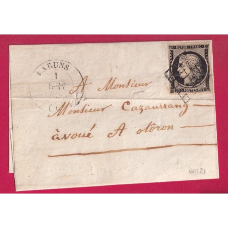 N°3 CAD TYPE 14 LARUNS BASSES PYRENEES POUR OLORON INDICE 21 LETTRE COVER