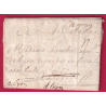 MARQUE MANUSCRIT DE GRAY HAUTE SAONE 1724 1ERE DATE VUE LENAIN N°1 POUR DIJON PUIS LYON LETTRE COVER