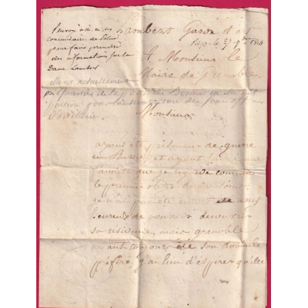 MARQUE P69P GY HAUTE SAONE 1814 INDICE 15 POUR GRENOBLE ISERE LETTRE COVER