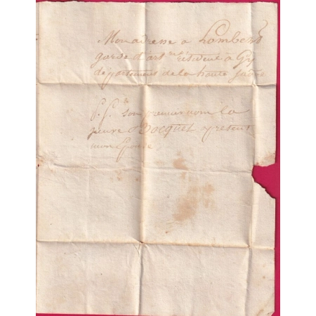 MARQUE P69P GY HAUTE SAONE 1814 INDICE 15 POUR GRENOBLE ISERE LETTRE COVER