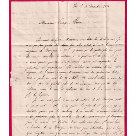 TAXE TAMPON 10 EN ROUGE RARE + CAD TYPE 12 PAU EN ROUGE BASSES PYRENEES POUR PARIS 1831 LETTRE COVER