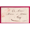 FRANCHISE EN ROUGE LE SOUS PREFET DE L'ARRONDISSEMENT DE GRAY HAUTE SAONE POUR GRAY 1828 LETTRE COVER
