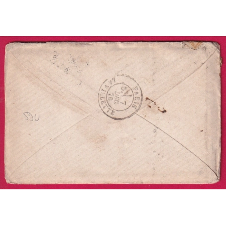 GUERRE 1870 N°36 PARIS LE CHAPELLE ST DENIS POUR PARIS PENDANT LE SIEGE ARRIVE DANS LA MEME JOURNEE A LA VILETTE LETTRE