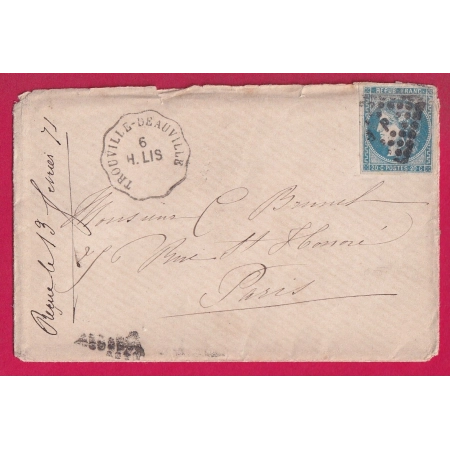 REPRISE DU COURRIER APRES LE SIEGE N°46B CONVOYEUR STATION TROUVILLE DEAUVILLE CALVADOS POUR PARIS LETTRE COVER