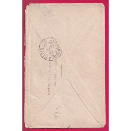 REPRISE DU COURRIER APRES LE SIEGE N°46B CONVOYEUR STATION TROUVILLE DEAUVILLE CALVADOS POUR PARIS LETTRE COVER