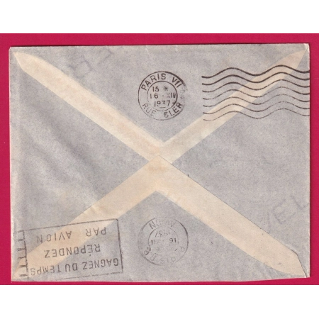 LETTRE PAR AVION BANGUI OUBANGUI CHARRI 1937 POUR PARIS LETTRE COVER