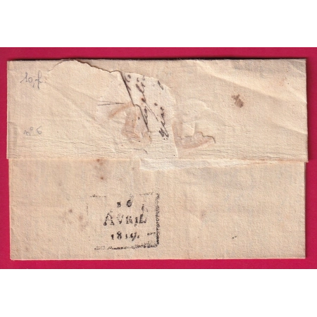 CACHET ARRIVE SPECIAL AJACCIO CORSE 1819 DEPART ANTIBES VAR ALPES MARITIMES LETTRE COVER