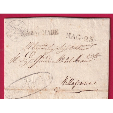 REGIE POSTE N°22 NIZZA 1826 NICE L'AVOCAT FISCAL POUR VILLEFRANCHE SUR MER ALPES MARITIMES SARDE LETTRE COVER
