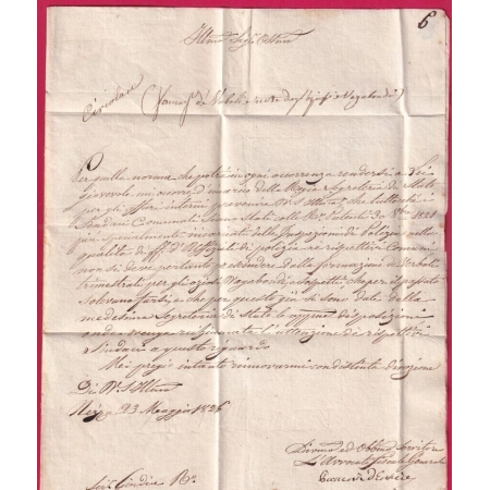 REGIE POSTE N°22 NIZZA 1826 NICE L'AVOCAT FISCAL POUR VILLEFRANCHE SUR MER ALPES MARITIMES SARDE LETTRE COVER