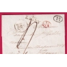 MARQUE 53 LIGNY MEUSE + DECIME RURAL ROUGE ET NOIR POUR TROYES 1830 LETTRE COVER