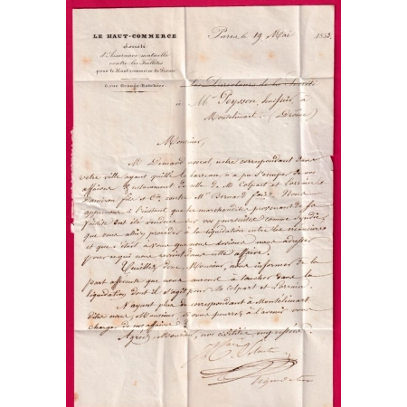 N°10 TTB PARIS ETOILE PLEINE 3E 60 7 POUR MONTELIMAR DROME SIGNE CALVES LETTRE COVER