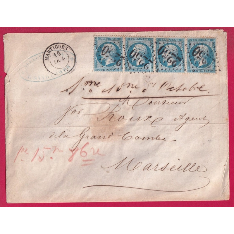 N°22 GC 2250 MARTIGUES BOUCHES DU RHONE POUR MARSEILLE LETTRE COVER