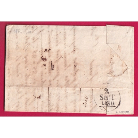 CURSIVE 64 NAY BASSES PYRENEES CAD TYPE 12 PAU + DECIME RURAL 1830 POUR OLORON INDICE 14 LETTRE COVER