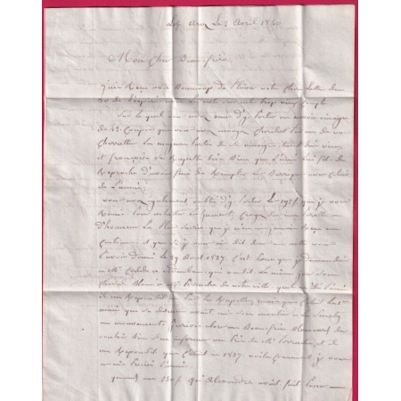 CURSIVE 78 LES ARCS VAR + CAD TYPE 12 DRAGUIGNAN + DATEUR A 1840 POUR DRAGUIGNAN TAXE LOCALE 1 SIGNE MATHIEU LETTRE