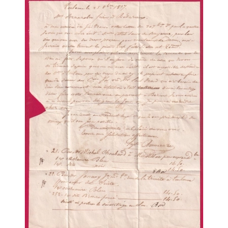 PRECUSEUR APRES LE DEPART MIXTE TYPE 14 ET 13 TOULOUSE HAUTE GARONNE 1837 BEDARIEUX HERAULT LETTRE COVER