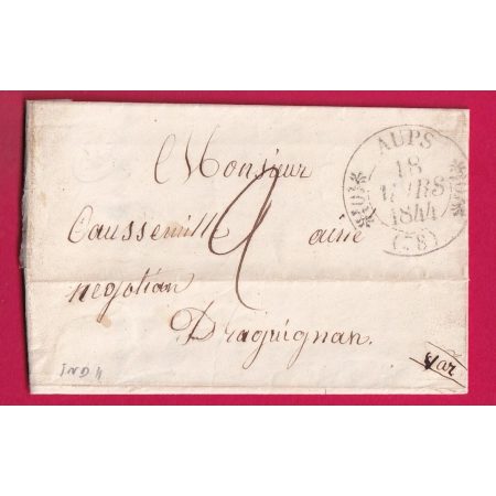 CAD TYPE 11 AUPS VAR 1844 POUR DRAGUIGNAN INDICE 11 LETTRE COVER